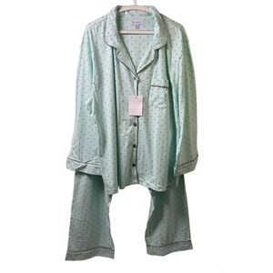 Pajamagram Mint Green Polka Dot Pajama Set NWT